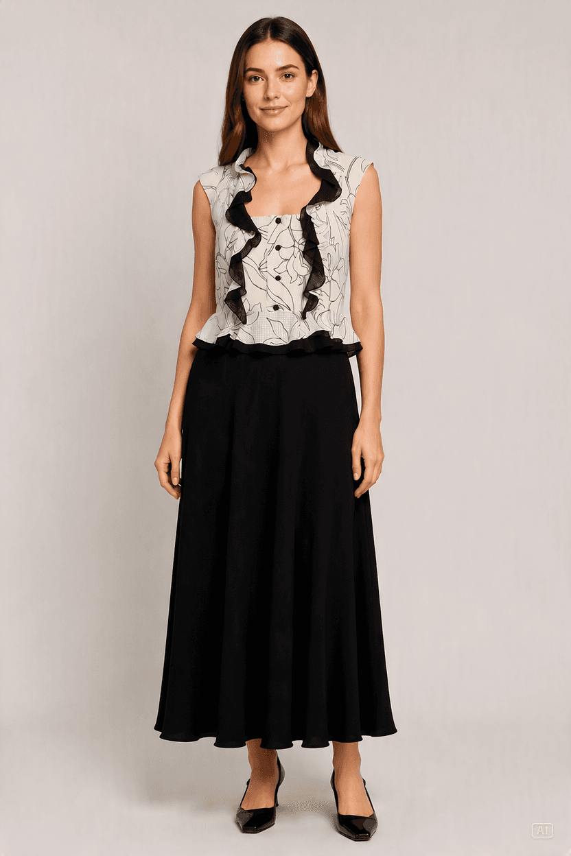 Patterne elbise siyah
